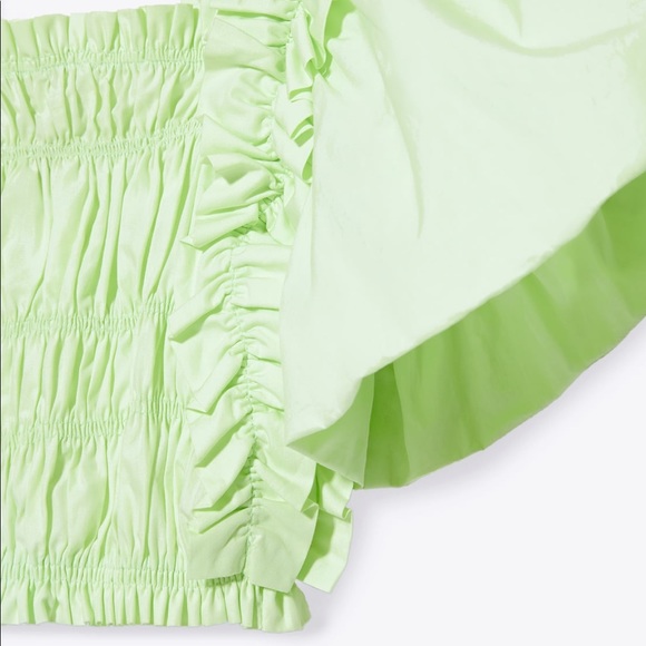 zara green poplin shirt